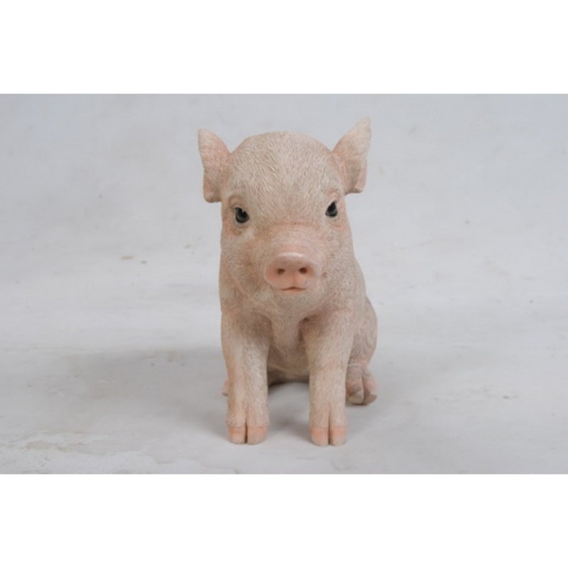All Line Dark Brown Sitting Baby Pig, 6"