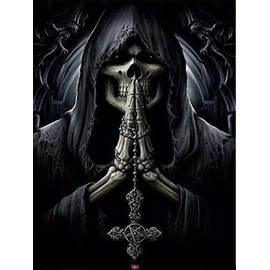 HUASHUZI 5D Diamond Painting Skull Horror Skull Skeleton Skull Pictures Diamond Painting Adult Kits 30 x 40 cm