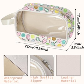 WCGXKO Funny Pickleball Inspired Clear Makeup Bag Cute Sport Gift for Pickleball Lover (Play Pickleball Cbag)