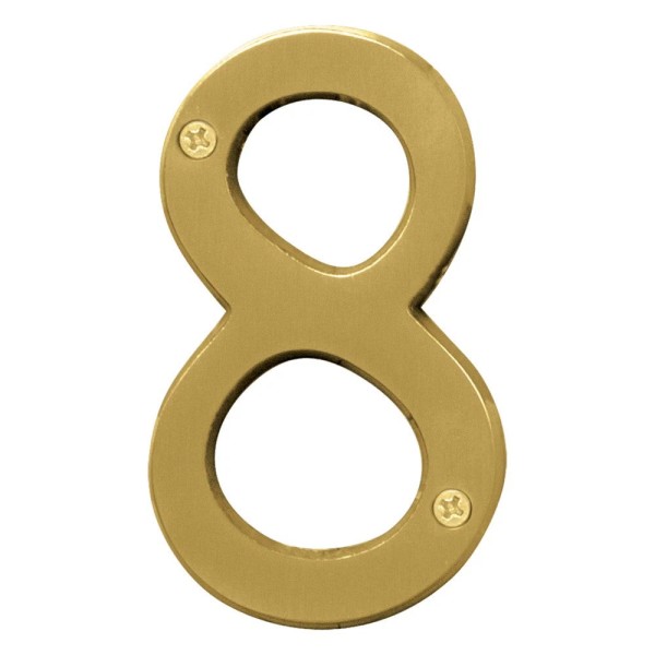 Unbranded Hy-Ko™ 4" Brushed Brass Number 8 (3 pcs.)