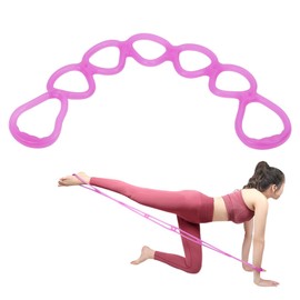 Elastic Pull Rope, Fitness Elastic Pull Rope Home Gym Multifunctional Bodybuilding Expander Workout Exercise Bands Yoga Shaping Workout 7 Hole Resistance Band Home Outdoor Tension Band (Purple)