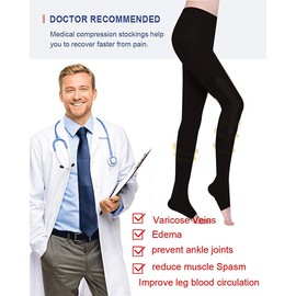 DCCDU Medical Compression Pantyhose for Women & Men, Support 20-30 mmHg Treatment Swelling, Edema Varicose Veins