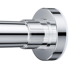 Ausemku Shower Curtain Rod 26-76 Inch Adjustable - 0.85 Inch Diameter Heavy Duty Spring Tension Rod, No Drill Stainless Steel Telescoping Rod, Anti Rust, Non Slip, Silver