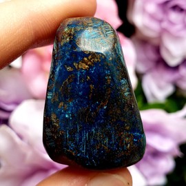 Shattuckite with malachite Tumbled & Hand Polished Natural Healing Crystal Gemstone Specimen Stone - piece #104 shattuckite