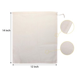 TOPZEA 10 Pack Nut Milk Bag, 14" x 12" 100% Unbleached Fine Mesh Cheesecloth Bags Reusable Food Strainer Cold Brew Cloth Bag with Drawstring for Straining Soy/Almond/Oat Milk, Juice, Yogurt, Wine