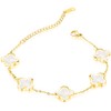 SHINYY Four Leaf Clover Bracelet for Women 18K Gold Plated