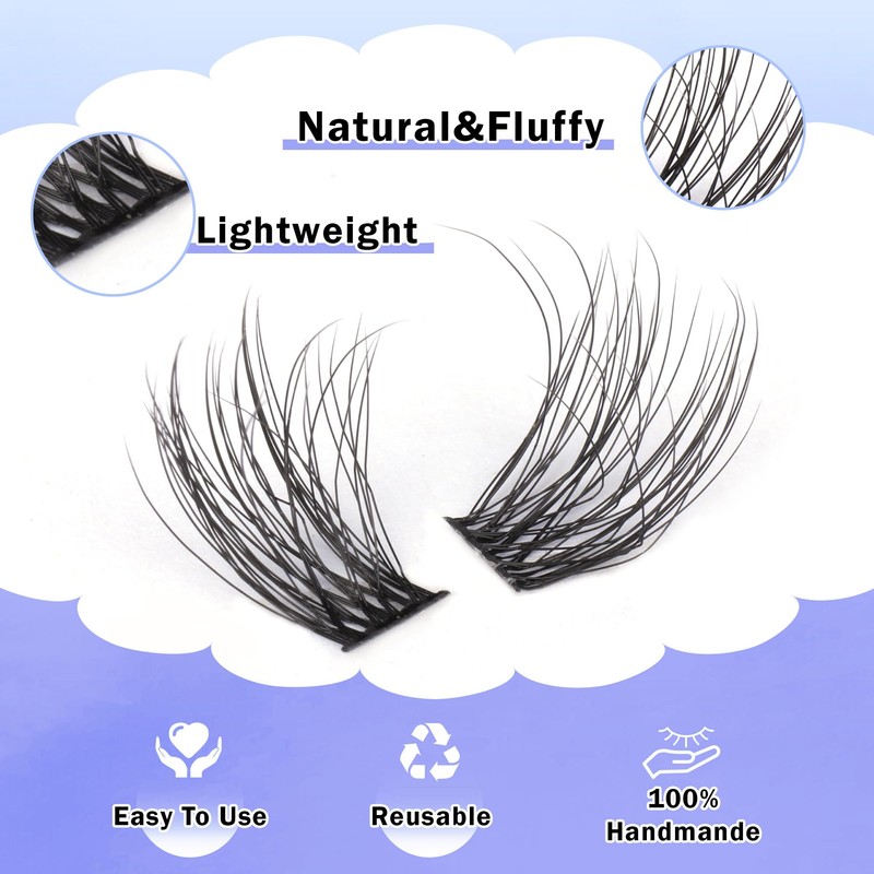 FANXITON Natural Lash Extension Kit D Lash Clusters 288 pcs