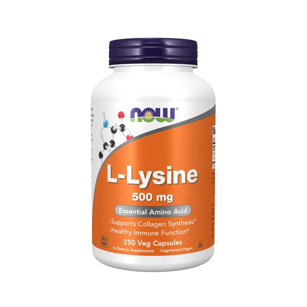 Now Foods L-Lysine 500 mg - 250 Caps 2 Pack