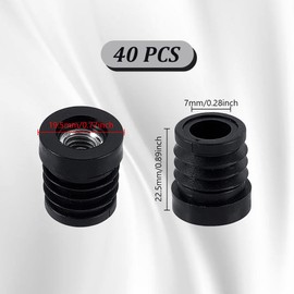 AHANDMAKER 40 Stück Schlauchendkappe 19.5mm /0.76" Außendurchmesser Schwarze Runde Endkappe Aus Schwarzem Kunststoff Endkappen Für Metallrohre Einsätze Für Metallrohre Zäune Stuhlbeine Und Möbel