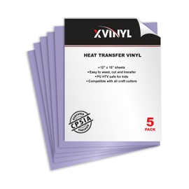 XVinyl HTV Heat Transfer Vinyl (Lavender, 5 Sheets)