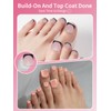 EBANKU 180 Pcs French Short Square Press on Toenails, 18