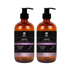 FLOR DE JAGUAR | Pack 2 Pzas Jabón Líquido Corporal 500 gr | 2 pzas | 500 g | Con Lavanda, Menta | Jabón líquido corporal