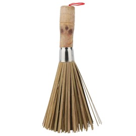 Bamboo Wok Brush, Bamboo Dish Brush Wok Cleaning Brush Pot Cleaning Whisk Dishwashing Kitchen Washing Tools Long Handle for Household Skillet Grill Utensils Cast Iron Sink Vegetable Scrubbing