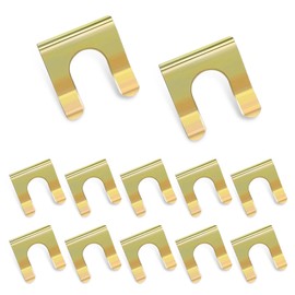gunroil 12 PCS Car Gear Shift Cable Handbrake Cable U-clip, 1.06" x 1.1" Metal One-piece Molded Oil Pipe Clip, Multi-purpose Replacement Non-destructive Installation Parts, for Cars (Gold)