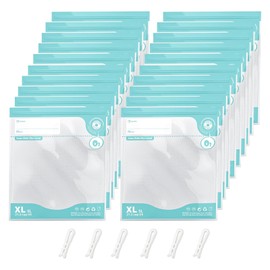 Sous Vide Bags Reusable, Vacuum Food Storage Bags 20 pcs (11.8 * 13.4in) Comes with 6 Sealing Sliders Thicken PA&PE material Double zipper Long-lasting freshness bag for Cooking, Food Storage