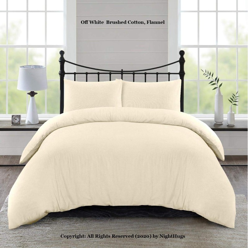 Off-White Thermal Flannelette Fitted Bed Sheet 30cm Deep 100% Soft