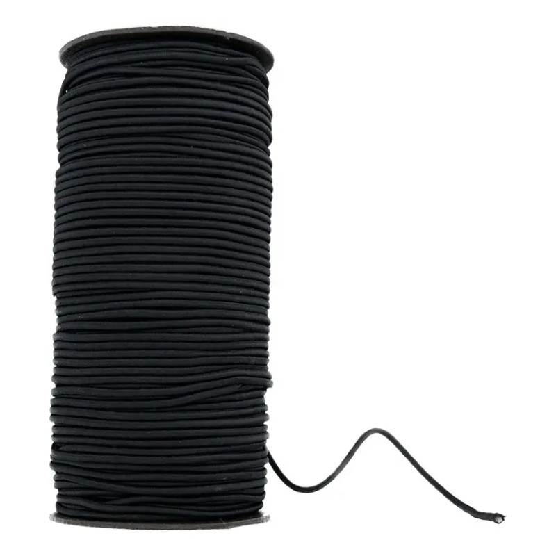 Cordón Elástico Trenzado Tubular 2mm 100 Mts Cola V/color