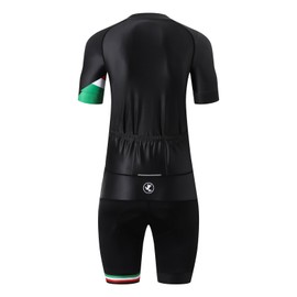 UGLY FROG Triathlon-Anzug für Herren, kurzärmelig, MTB, Trisuit Cycling Skinsuit mit Gel-Pad, zum Schwimmen/Laufen/Radfahren, mit Gel-Polsterung, einteilig