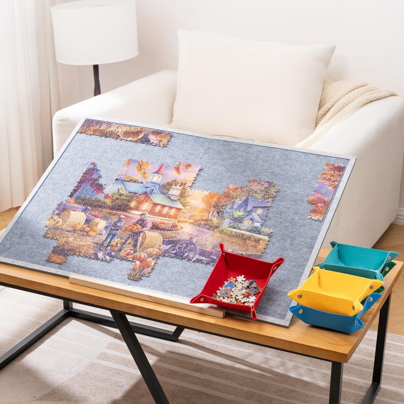 Tektalk Foldable Jigsaw Puzzle Board with 4 Angle Adjustable Bracket/Stand,