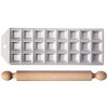 Eppicotispai 24 Holes Aluminum Square Ravioli Maker with Rolling Pin