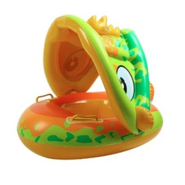 Baby Inflatable Swimming Ring with Removable Sun Canopy, Toddlers, Cute Animals, Cars Swimming Seat, Children's Swimming Hoop with Sun Protection for Children Aged 1-5 Years