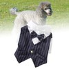 Pet Suit Bow Decor Striped Breathable Dog Cat Wedding Shirt