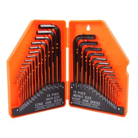 Hex Wrench Set, Hex Wrench Set, L-Type Wrench, 30-piece Set, Precision Wrench Set, Orange (0.028-3/8 in, 0.7-10 mm) 30 pcs