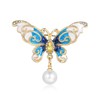 Fnirgexa Butterfly Rhinestone Brooch Pins for Women, Blue Butterfly Crystal