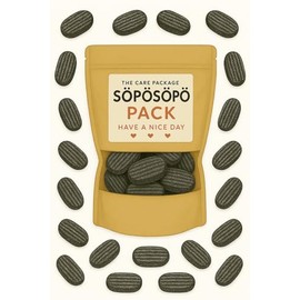 SÖPÖSÖPÖ Scandinavian Treat Pack – Salmiakkijauhis – 150g Nordic Candy Bag – Hard Salty Licorice with Powder Center – Finnish Classic – Vegan Friendly soposopo Pack