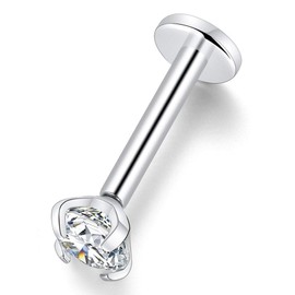 Cizme G23 Titanium Lip Bar Labret Stud 6mm 8mm 10mm Monroe Medusa Piercing Helix Tragus Earring Stud with CZ