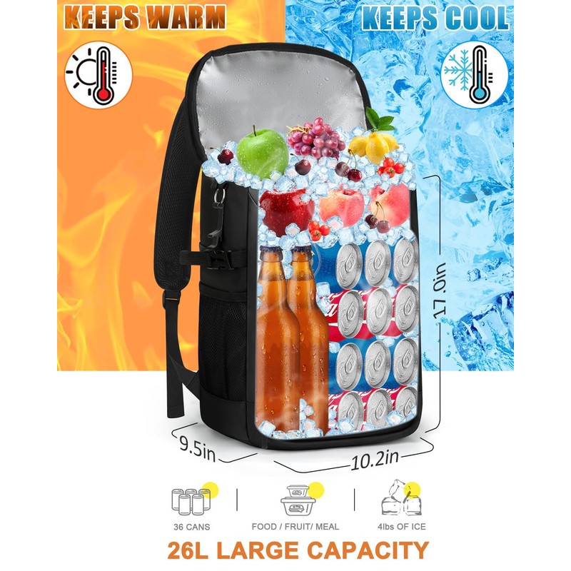 Capolo Cooler Backpack Insulated Waterproof for Women Men, Leak Proof