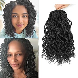 Fulang Hair 6 Packs Crochet Braids Hair Extensions for Black Women Natural Black Box Braids Crochet Hair Box Braids Messy Synthetic Braiding Hair for Women