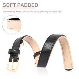 HEELE Adjustable Dog Collar with Padded and Genuine Leather for Puppies, Small, Medium, Large Dogs