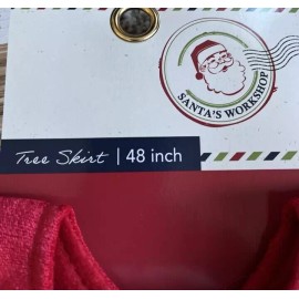 Santa’s Workshop Christmas Tree Skirt 48” Santa Suit - Red w/ Black Belt New