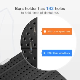Annhua Black Dental Bur Block 142 Holes Bur Box Bur Holder, Annhua Dental Bur Organi...