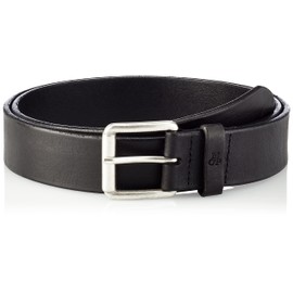 Marc OPolo Men's Leather Belt with Metal Buckle, Black, 110