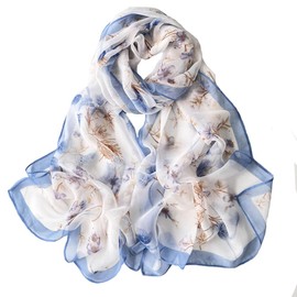 Pokeedioty Scarfs for Women Lightweight Fashion Scarves Elegant Floral Pattern Sheer Scarfs Sunscreen Shawls Wraps (P 0142)