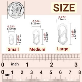 OHINGLT 12Pcs 3Size Double Opening Necklace Shortener Lobster Clasp Necklace Clasps and Closures,Bracelet Connector Stainless Steel S Lock for Jewelry Making