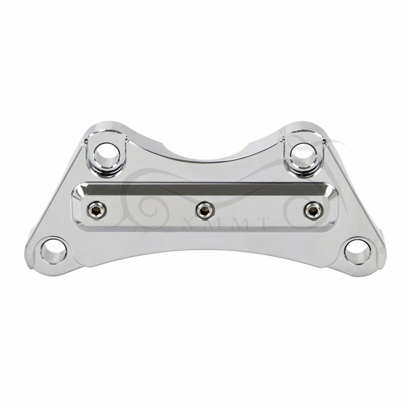 Unbranded Chrome Aluminum Cut Handlebar Riser Top Clamp For Harley