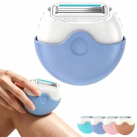 Afeitadora portátil de 3 hojas con tapa giratoria; mini depiladora corporal portátil para mujer; ideal para piernas, axilas y brazos. (B#)