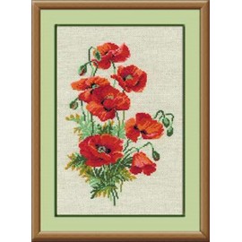 RIOLIS Wild Poppies Cross Stitch Kit, Multi-Color