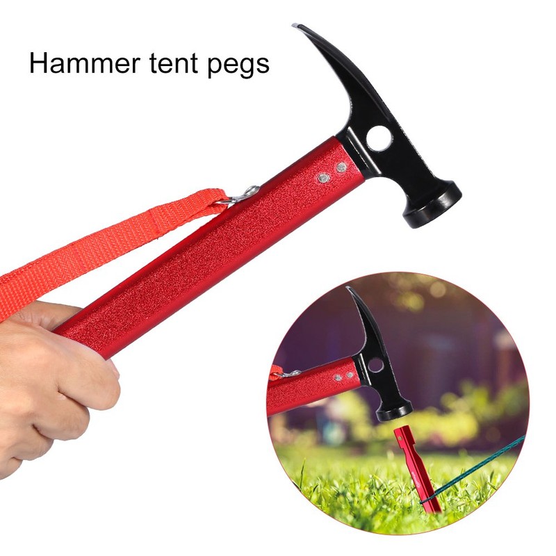 Tent Hammer, 3 Colors Portable Aluminium Alloy Handle Outdoor Camping
