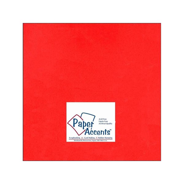 PA Paper Accents Smooth Cardstock 12" x 12" Red, 65lb