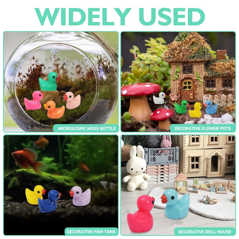 Rachan130 Pcs Mini Ducks Bulk Resin Duck Figurines for Miniature