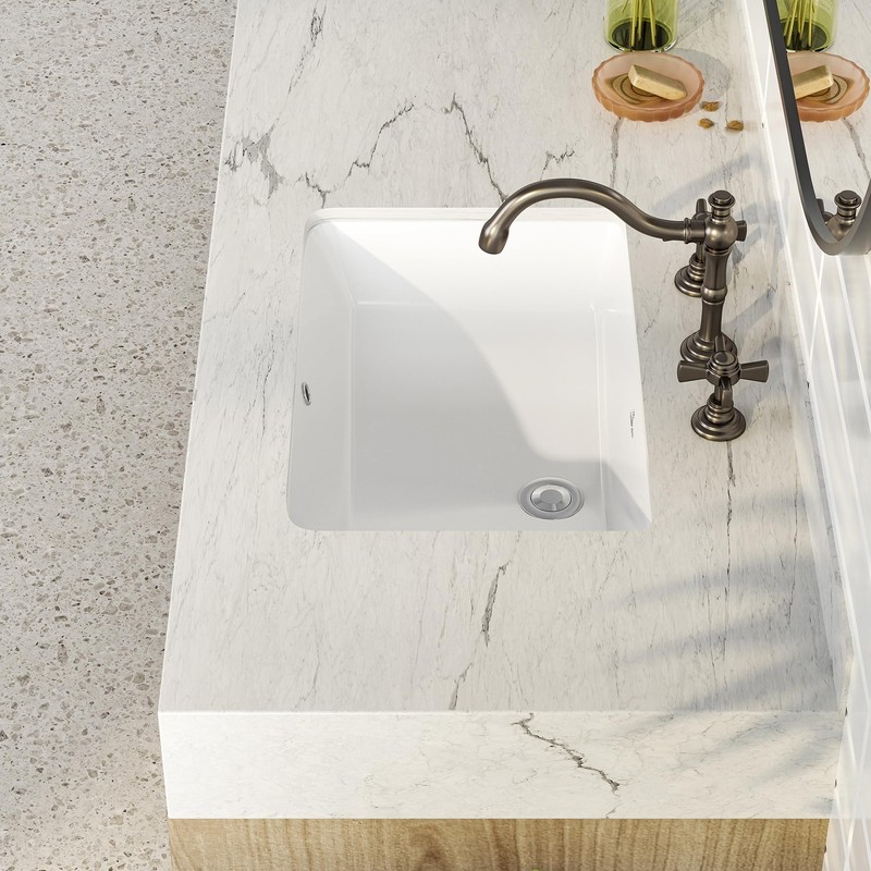 SmartSylva 21" Rectangular Undermount Bathroom Sink, Porcelain Ceramic Lavatory Vanity