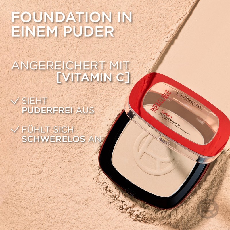 L'Oréal Paris Waterproof Powder Foundation with High Coverage, Concealing Compact
