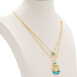 Oirlv Linen Necklaces Display Bust 3D Necklaces Jewellery Display Holder (H-34 cm)