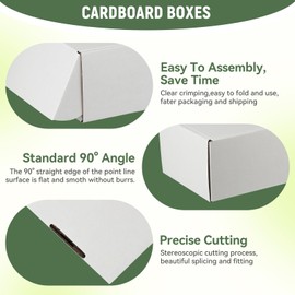 9"x6"x2" Shipping Boxes Set of 2, White Corrugated Cardboard Box Literature Mailer