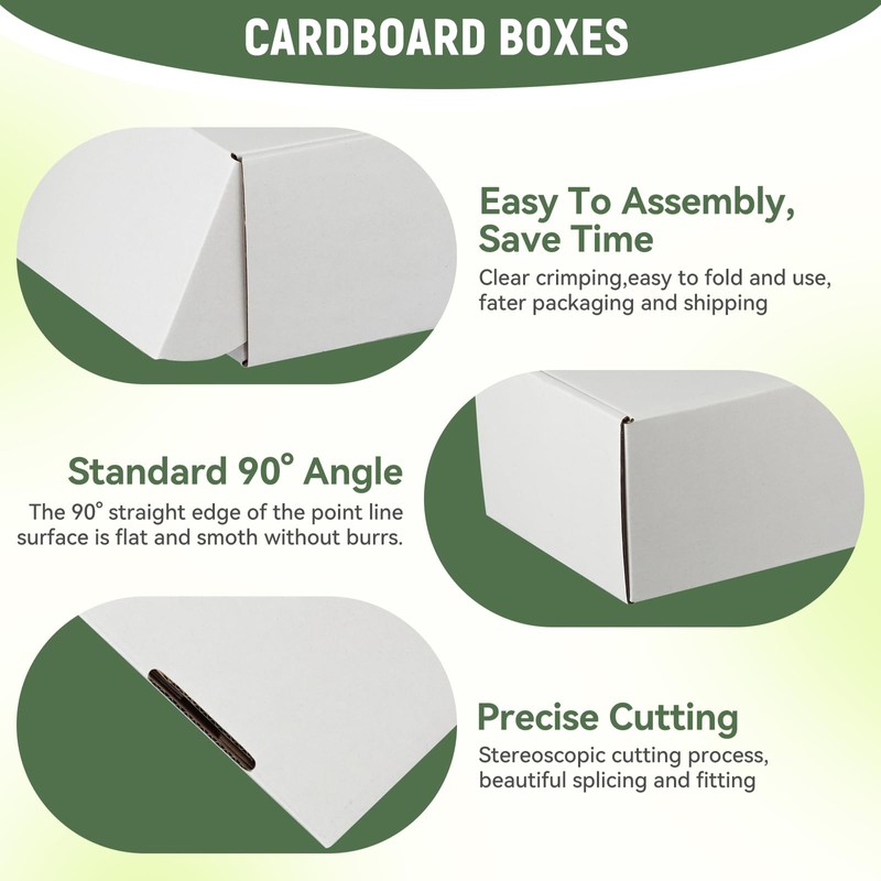 9"x6"x2" Shipping Boxes Set of 2, White Corrugated Cardboard Box