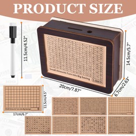 Money Saving Box,Reusable Wooden Money Vault Piggy Bank for Adults Kids with 500 1000 2000 3000 5000 10000 Money Saving Target Cash Vault Wooden Money Saving Box,Best Gifts for Family and Friends